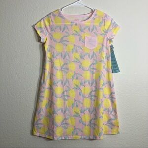 NWT Cat & Jack Summer Lemon Dress - Girls 7 - Pink/Yellow